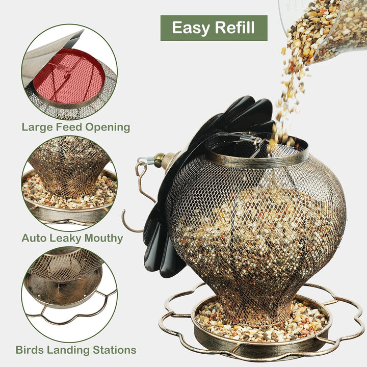 SAMHEOUTDOOR 3lb. Hot Air Balloons Metal Bird Feeder