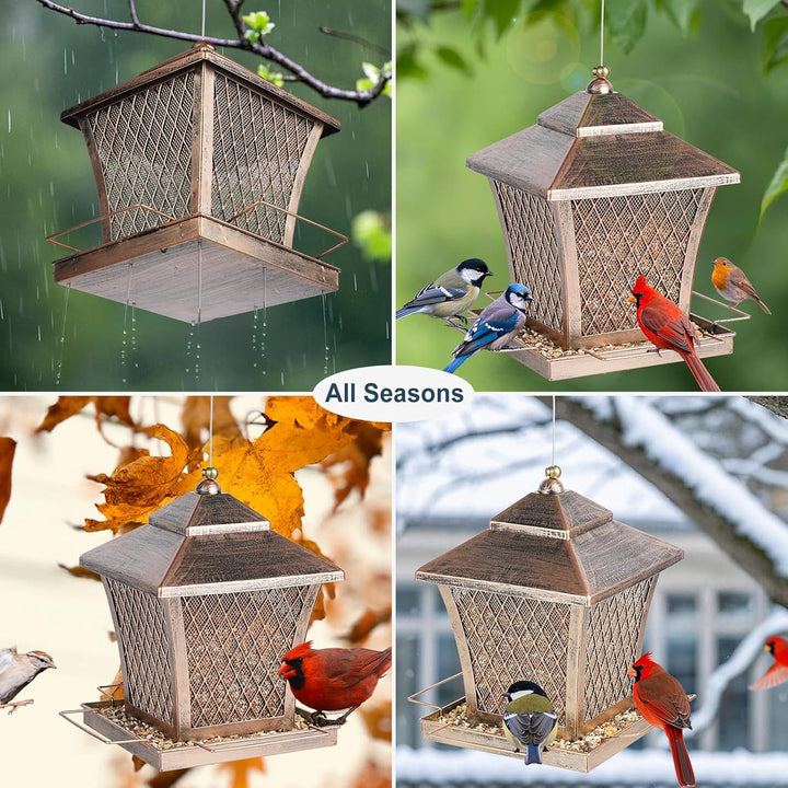 SAMHEOUTDOOR 4lb. Mesh Bronze Metal Square Bird Feeder