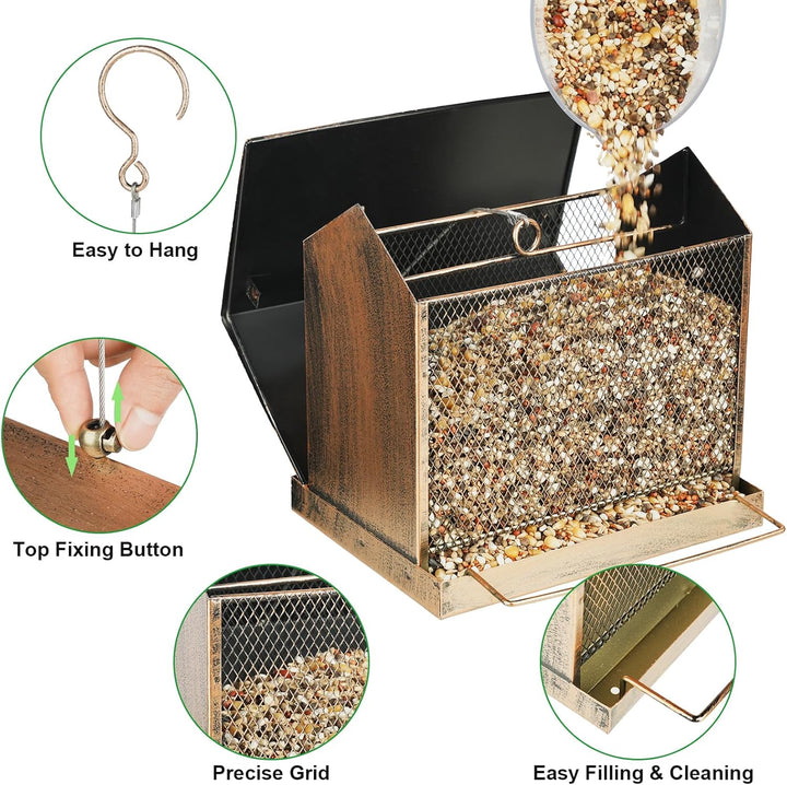 SAMHEOUTDOOR 3.5lb. Double-Side Metal House Bird Feeder
