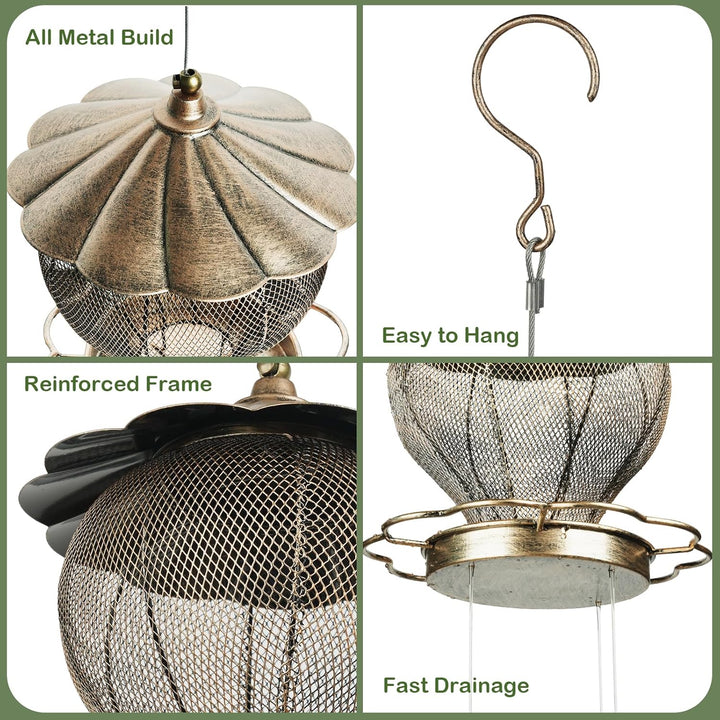 SAMHEOUTDOOR 3lb. Hot Air Balloons Metal Bird Feeder