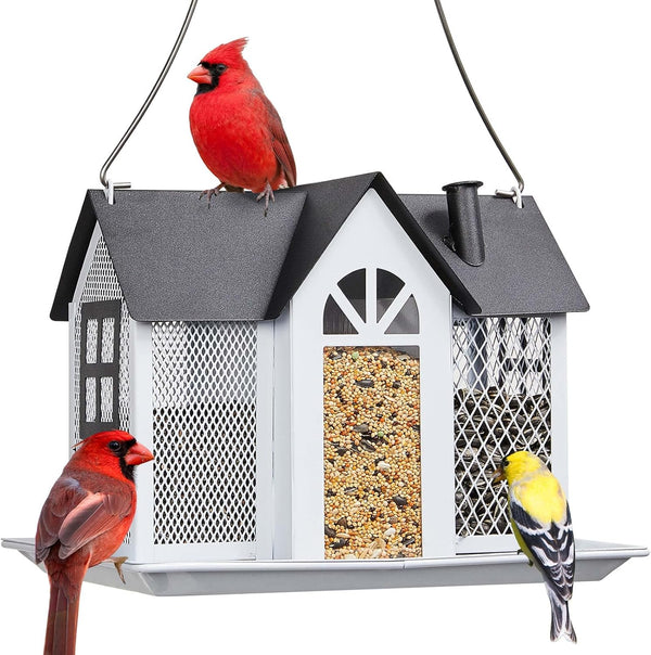 3-In-1 Metal House Bird Feeder