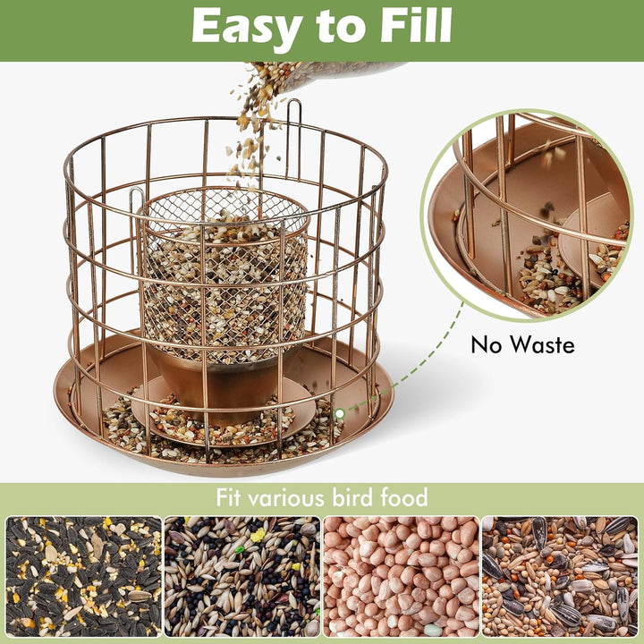 SAMHEOUTDOOR 3lb. Metal Cage Squirrel Proof Bird Feeder