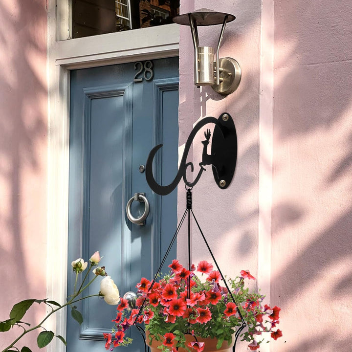 SAMHEOUTDOOR Reindeer Metal Bird Feeder Hanger