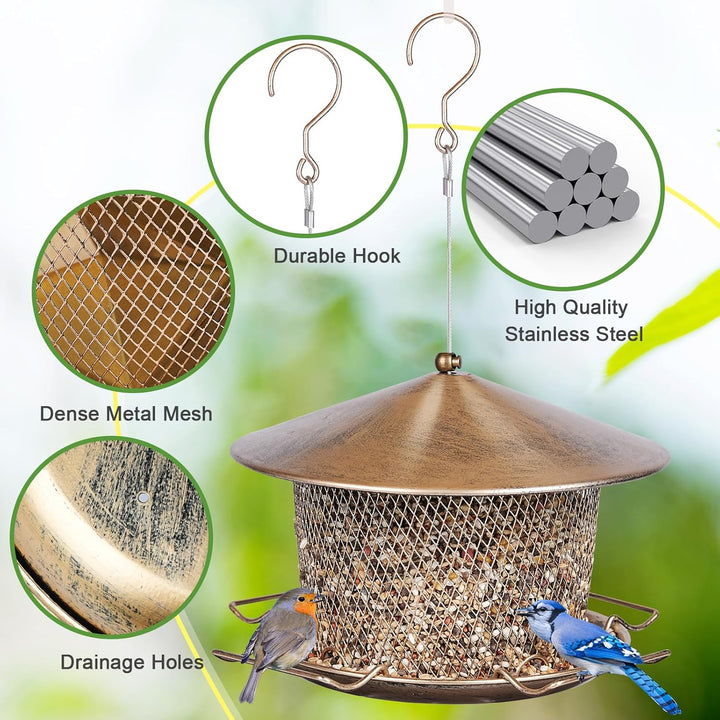 SAMHEOUTDOOR 4.5lb. Extra Large Cylindrical Metal Bird Feeder
