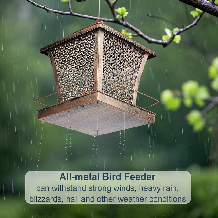 SAMHEOUTDOOR 4lb. Mesh Bronze Metal Square Bird Feeder