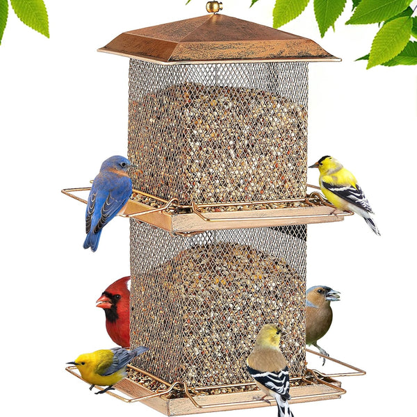 SAMHEOUTDOOR 6lb. Extra Large Double Layer Square Bird Feeder