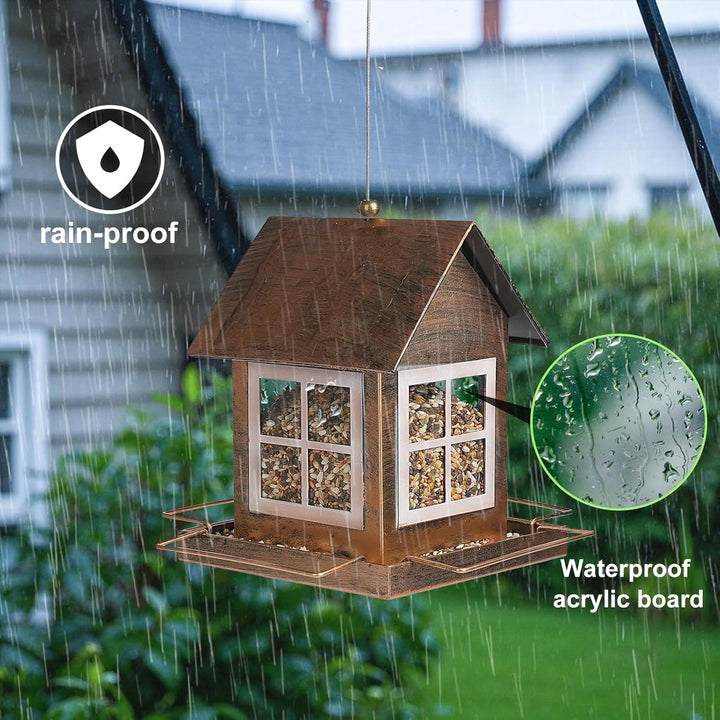 SAMHEOUTDOOR 4lb. Metal House Bird Feeder