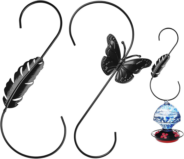 SAMHEOUTDOOR [2 Pcs Set] 12'' Butterfly and Feather Metal Hooks