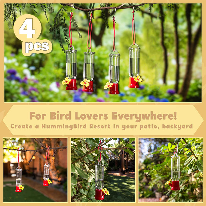 4 Packs 2.3 oz. Hanging Hummingbird Feeder