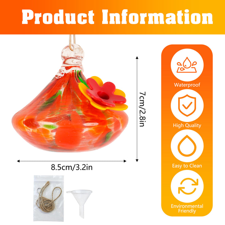 Hand-Blown Glass Hummingbird Feeders D