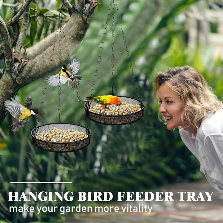 Hanging Metal Round/Square Bird Feeder Tray Round