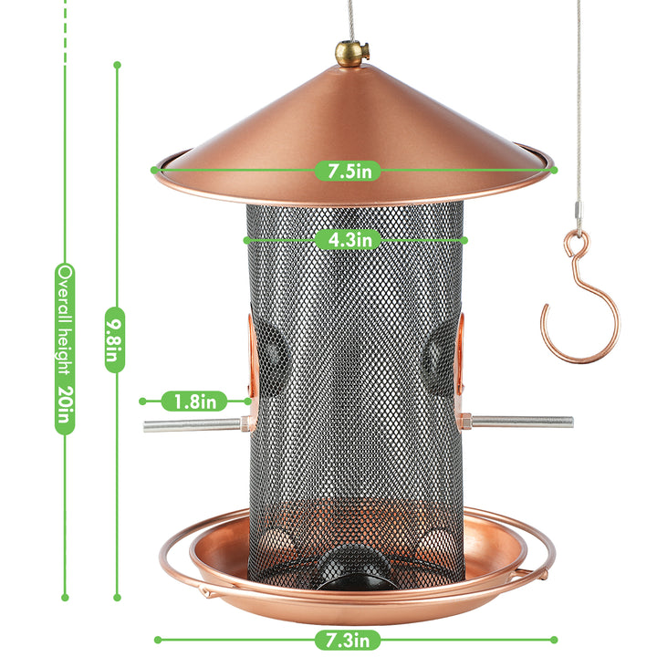 SAMHEOUTDOOR 3lb. Double-Layer Metal Wild Bird Feeder for Yard