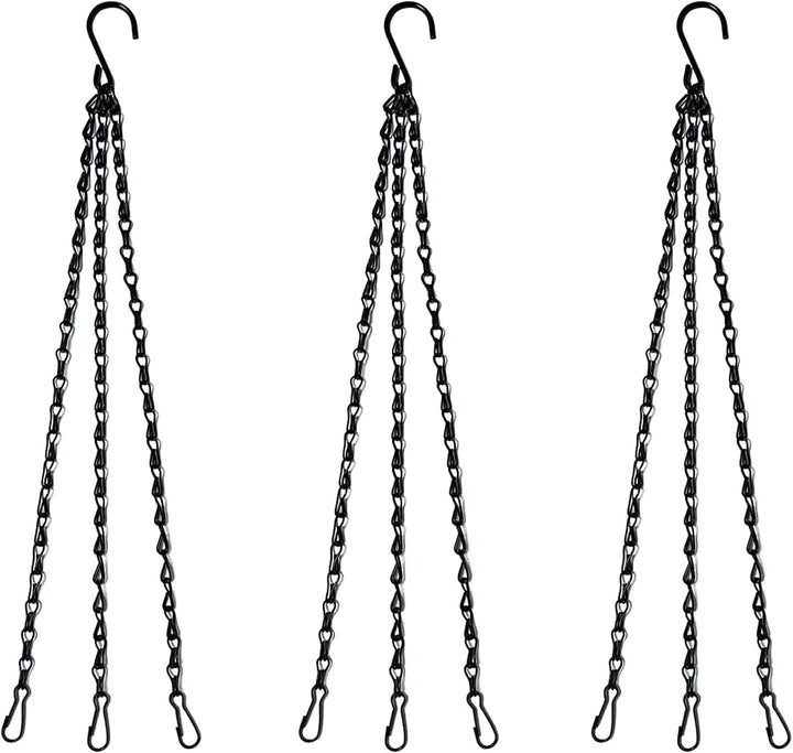 16'' Metal Chain for Hanging With 3 Hooks 3 Pcs
