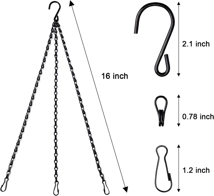 16'' Metal Chain for Hanging With 3 Hooks