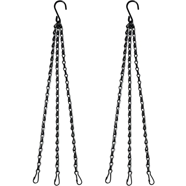 16'' Metal Chain for Hanging With 3 Hooks 2 Pcs