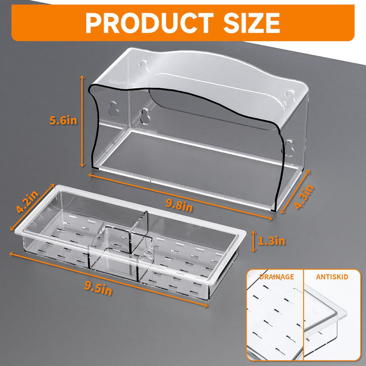 SAMHEOUTDOOR Square Acrylic Window Bird Feeder