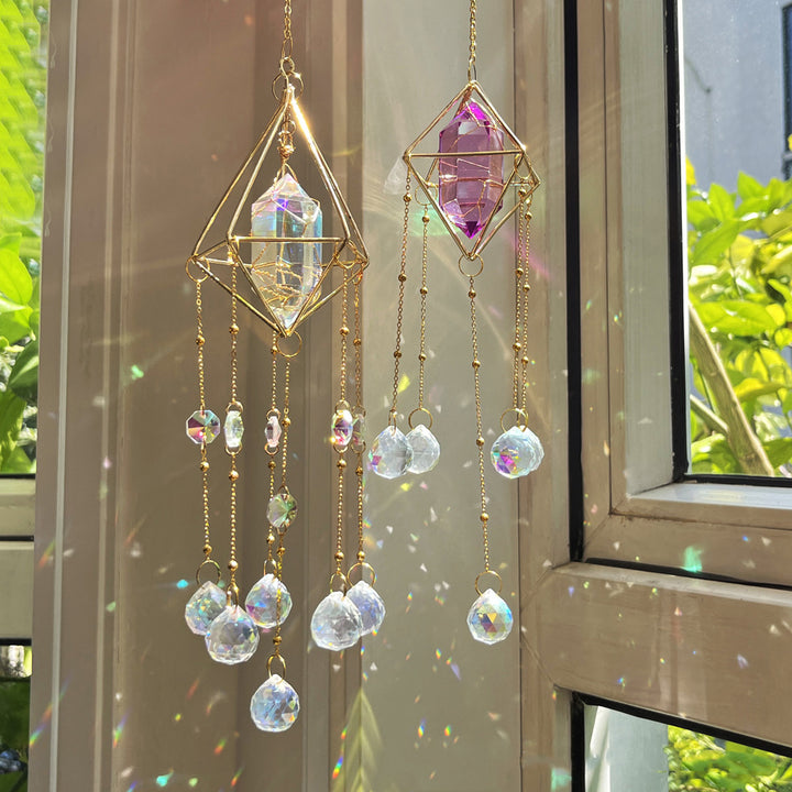 Crystal Suncatcher Charms Decoration Handmade 1 Pcs [Purple Crystal]