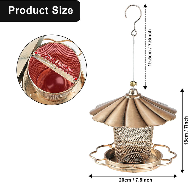 SAMHEOUTDOOR 2.0lb Flower Petals Shaped Metal Bird Feeder