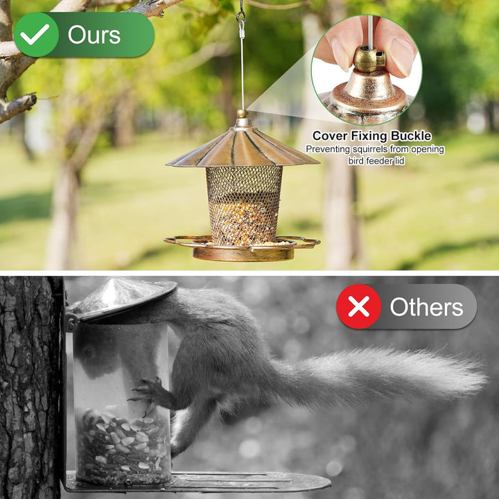 SAMHEOUTDOOR 2.0lb Flower Petals Shaped Metal Bird Feeder