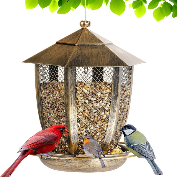 SAMHEOUTDOOR 2.5 lb. Hexagonal Lantern Hanging Bird Feeder