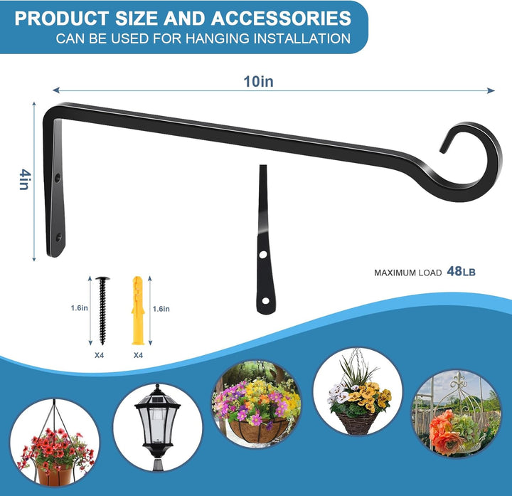 SAMHEOUTDOOR 2 Packs - 6 & 10 Inch Metal Bird Feeder Hangers