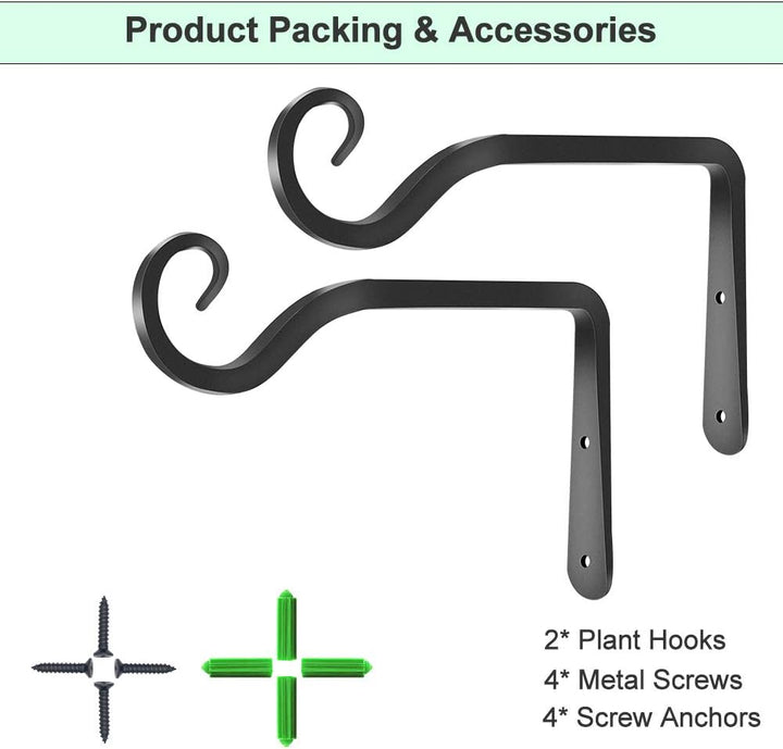 SAMHEOUTDOOR 2 Packs - 6 & 10 Inch Metal Bird Feeder Hangers