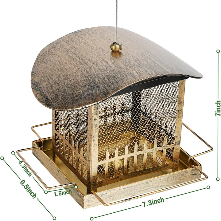 SAMHEOUTDOOR 2lb Square Mushroom Fence Bird Feeder