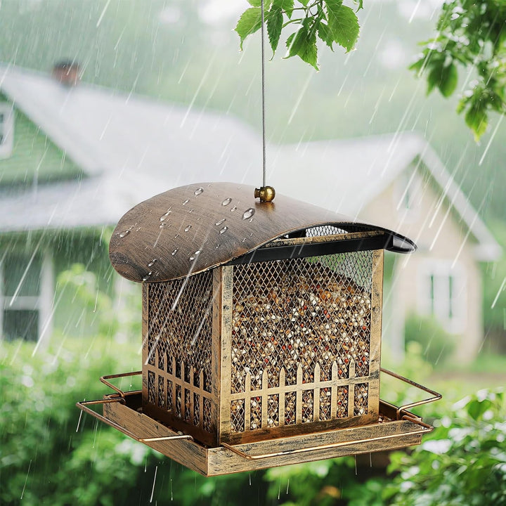 SAMHEOUTDOOR 2lb Square Mushroom Fence Bird Feeder