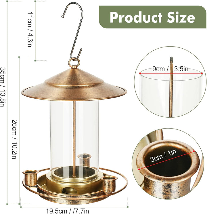 SAMHEOUTDOOR 3lb. Acrylic Cylindrical Metal Bird Feeder