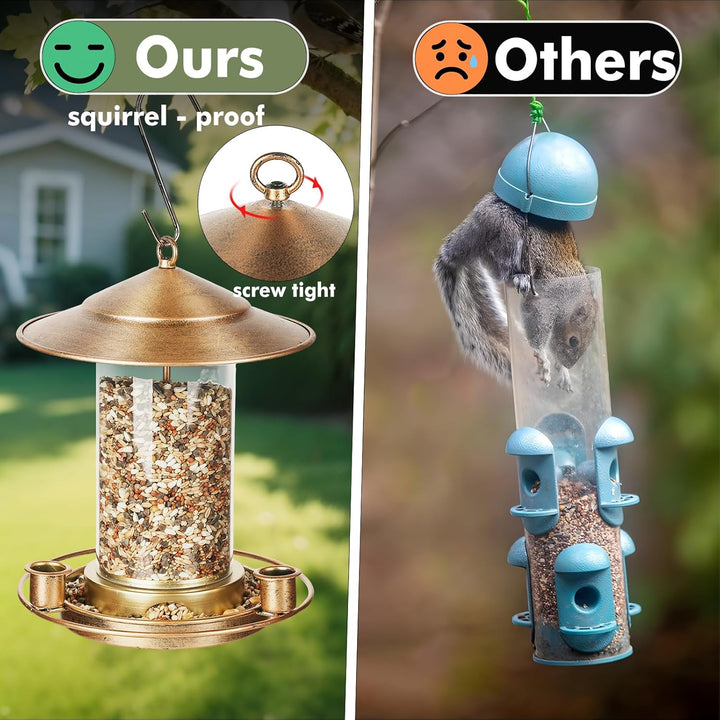 SAMHEOUTDOOR 3lb. Acrylic Cylindrical Metal Bird Feeder