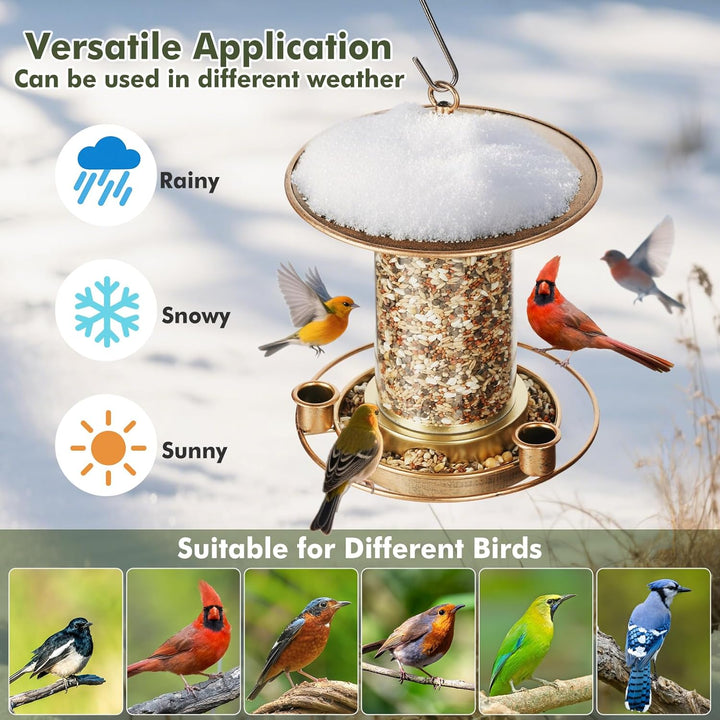 SAMHEOUTDOOR 3lb. Acrylic Cylindrical Metal Bird Feeder