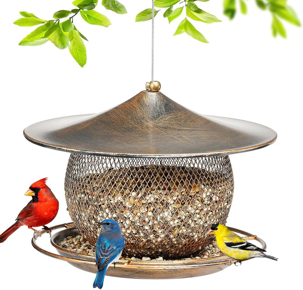 SAMHEOUTDOOR 3lb Extra Large Roof Round Bird Feeder