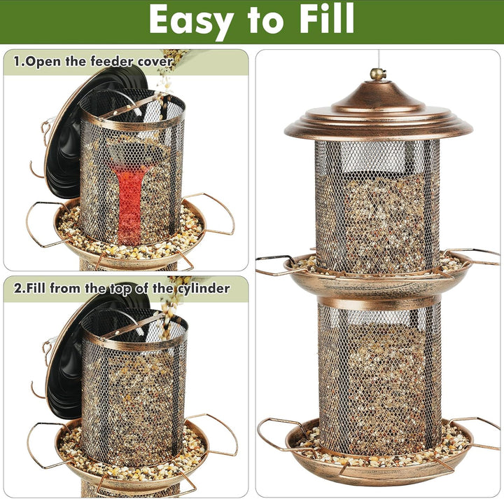 SAMHEOUTDOOR 6lb. Double Layer Cylinder Gazebo Bird Feeder