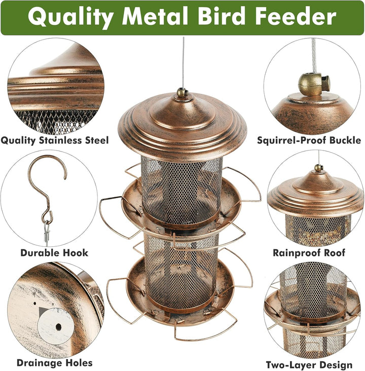 SAMHEOUTDOOR 6lb. Double Layer Cylinder Gazebo Bird Feeder