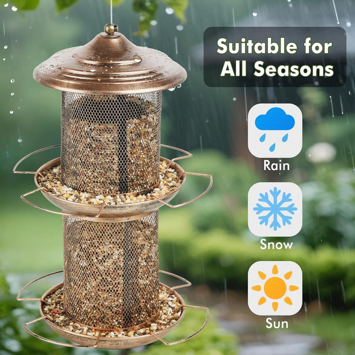 SAMHEOUTDOOR 6lb. Double Layer Cylinder Gazebo Bird Feeder