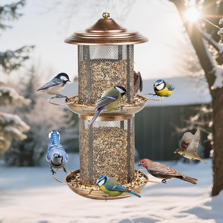 SAMHEOUTDOOR 6lb. Double Layer Cylinder Gazebo Bird Feeder