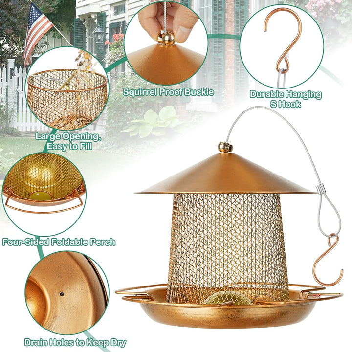 SAMHEOUTDOOR 2.5lb. Metal Lantern-Shaped Bird Feeder