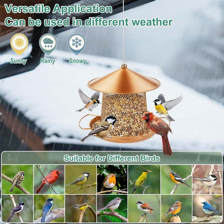 SAMHEOUTDOOR 2.5lb. Metal Lantern-Shaped Bird Feeder