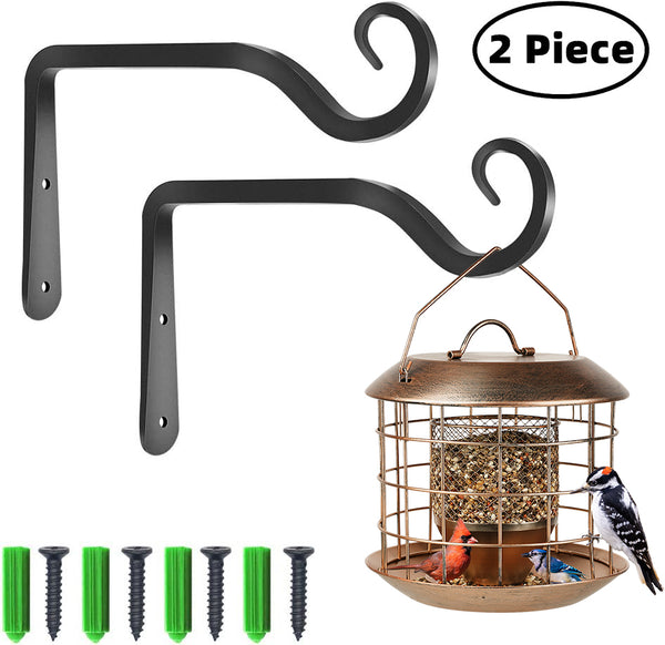 SAMHEOUTDOOR 2 Packs - 6 & 10 Inch Metal Bird Feeder Hangers 6 Inch (2 Packs)