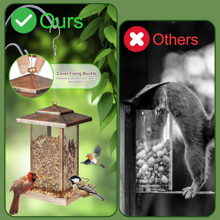 SAMHEOUTDOOR 4lb Lover Birds Metal Bird Feeder