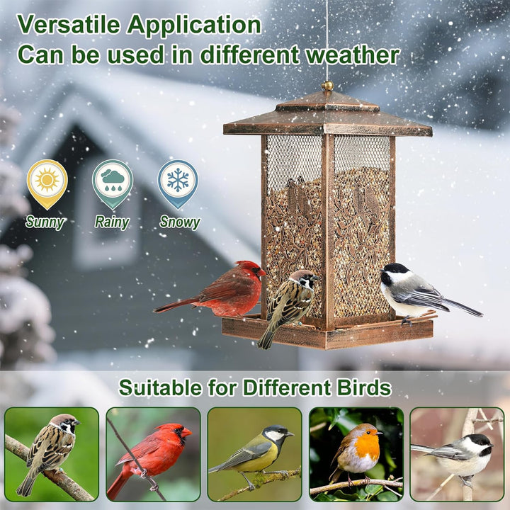 SAMHEOUTDOOR 4lb Lover Birds Metal Bird Feeder