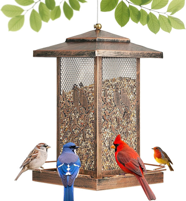 SAMHEOUTDOOR 4lb Lover Birds Metal Bird Feeder