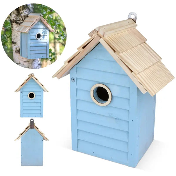 Blue Wooden Birdhouse made of FSC