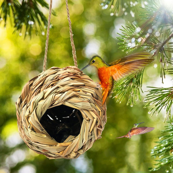 [4 Pcs Set]🐦Hummingbird Nest House Pure Nature Grass