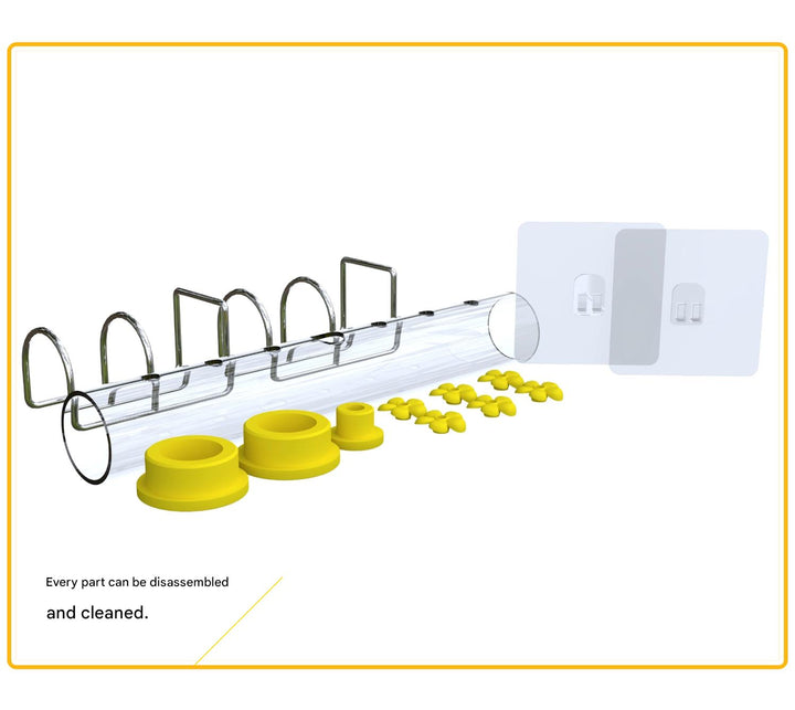 Window Hummingbird Feeder With 6 Ports（Yellow）